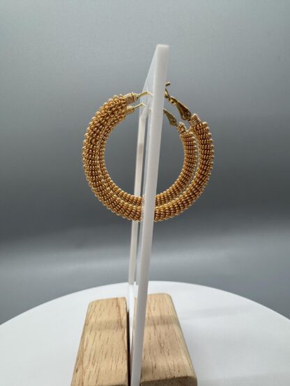 Gold Wired Wrapped Earrings - Image 4