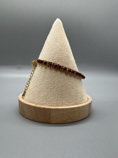 Double Cuban Chain with Garnet Gemstones (15cm to 20cm adjustable) - Image 8