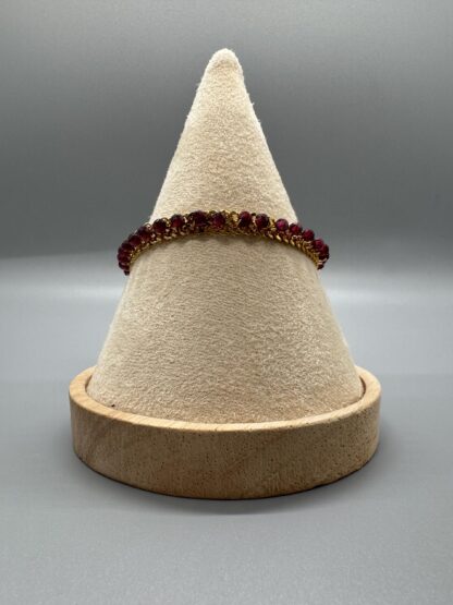 Double Cuban Chain with Garnet Gemstones (15cm to 20cm adjustable) - Image 6