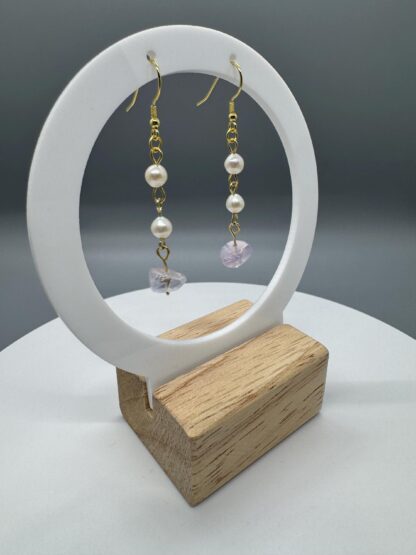 Amethyst and Pearl Drop Earring - Image 5