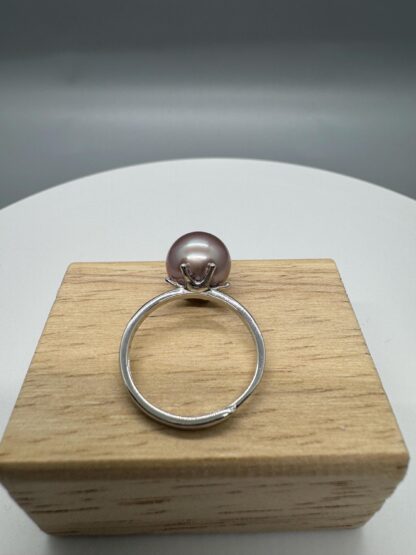 Mirror Luster Purple Edison Solitaire Pearl Ring - Image 9