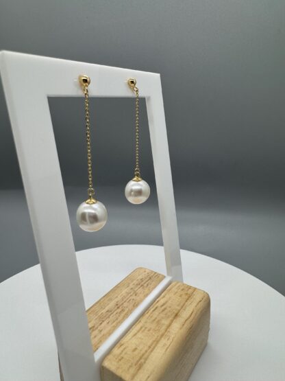 Edison Pearl Drop Earrings in 18k Gold Plated Sterling Silver - Image 4