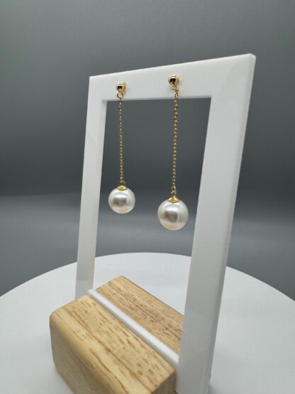 Edison Pearl Drop Earrings in 18k Gold Plated Sterling Silver - Image 5