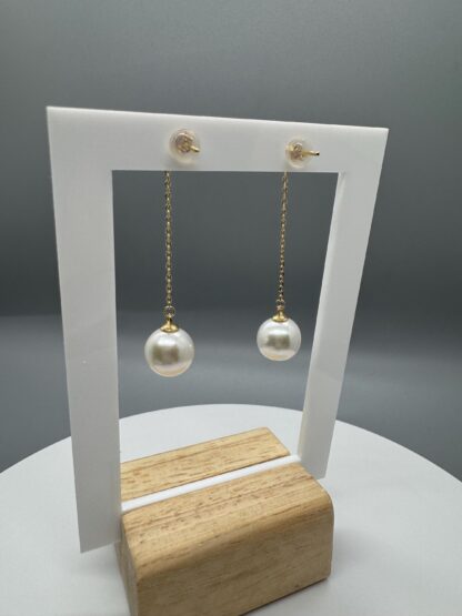 Edison Pearl Drop Earrings in 18k Gold Plated Sterling Silver - Image 6