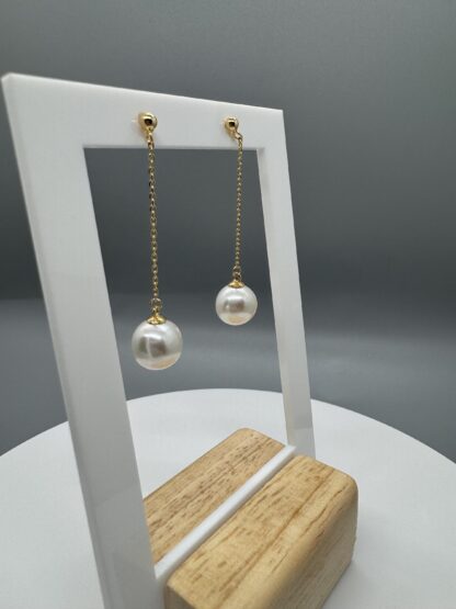 Edison Pearl Drop Earrings in 18k Gold Plated Sterling Silver - Image 8