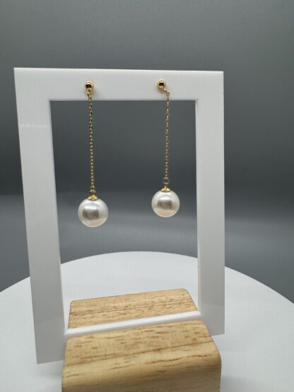 Edison Pearl Drop Earrings in 18k Gold Plated Sterling Silver - Image 9