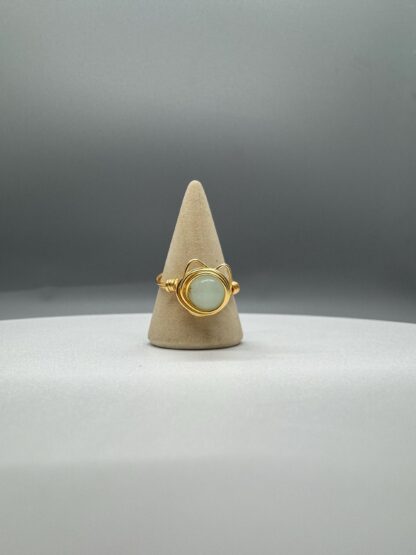 Cat Seafoam Wire Wrapped Ring - Image 4