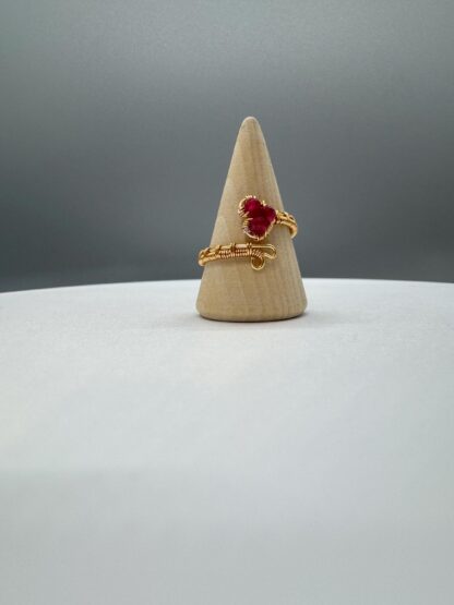 Wire Wrapped Ruby Heart Ring In Gold or Silver - Image 8
