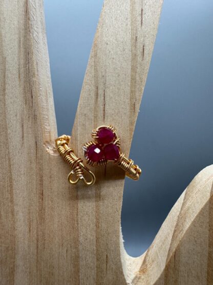 Wire Wrapped Ruby Heart Ring In Gold or Silver - Image 5