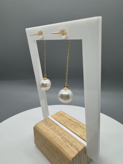Edison Pearl Drop Earrings in 18k Gold Plated Sterling Silver - Image 7