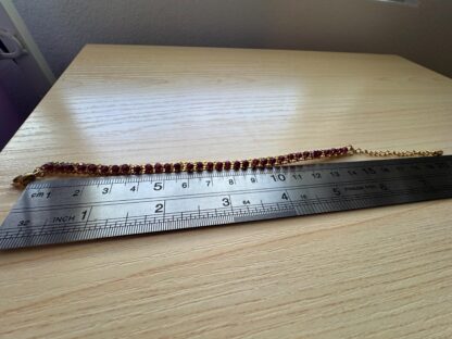 Double Cuban Chain with Garnet Gemstones (15cm to 20cm adjustable) - Image 10