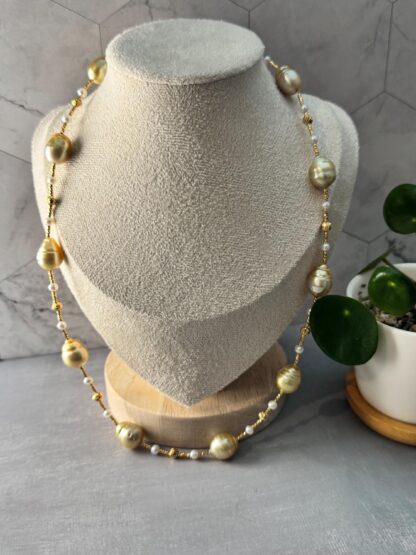 South Sea Golden Baroque Pearl Necklace - Image 6